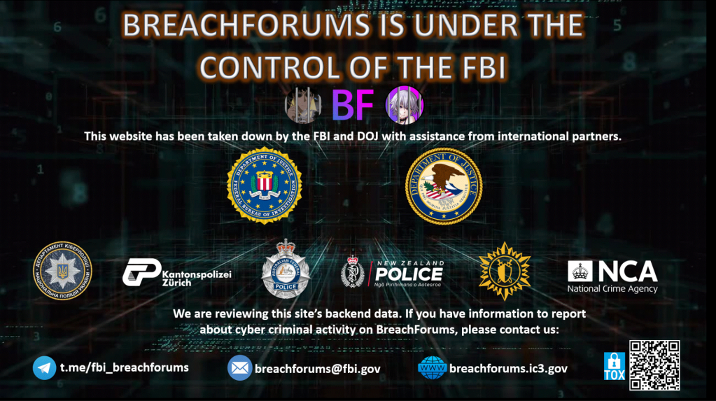 FBI再次查封黑客论坛BreachForums